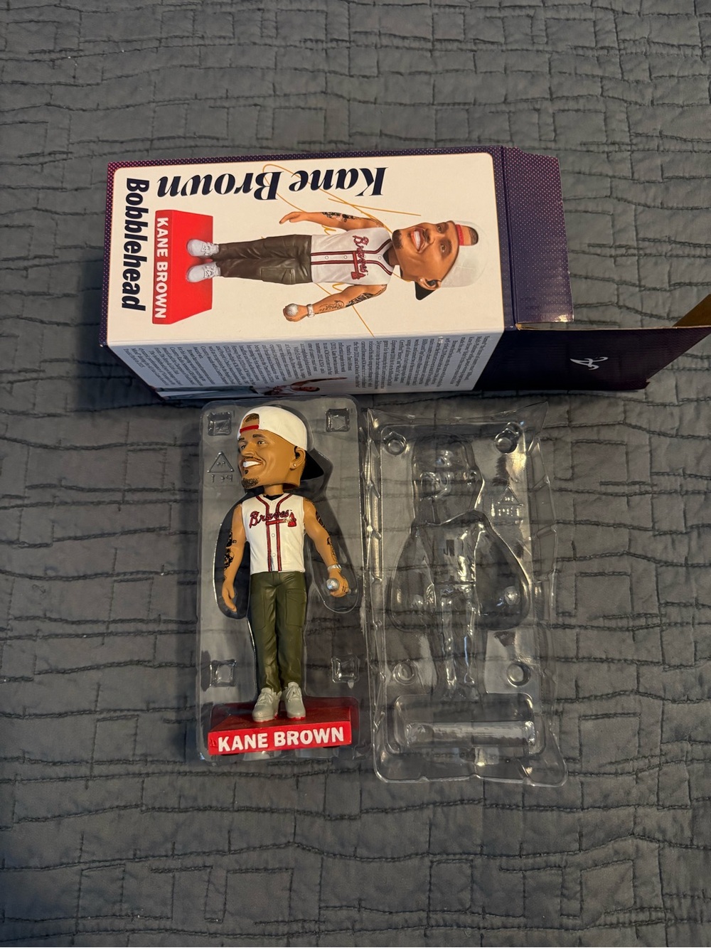 MLB Kane Brown Bobblehead - White Hat, White Jersey, Green Pants